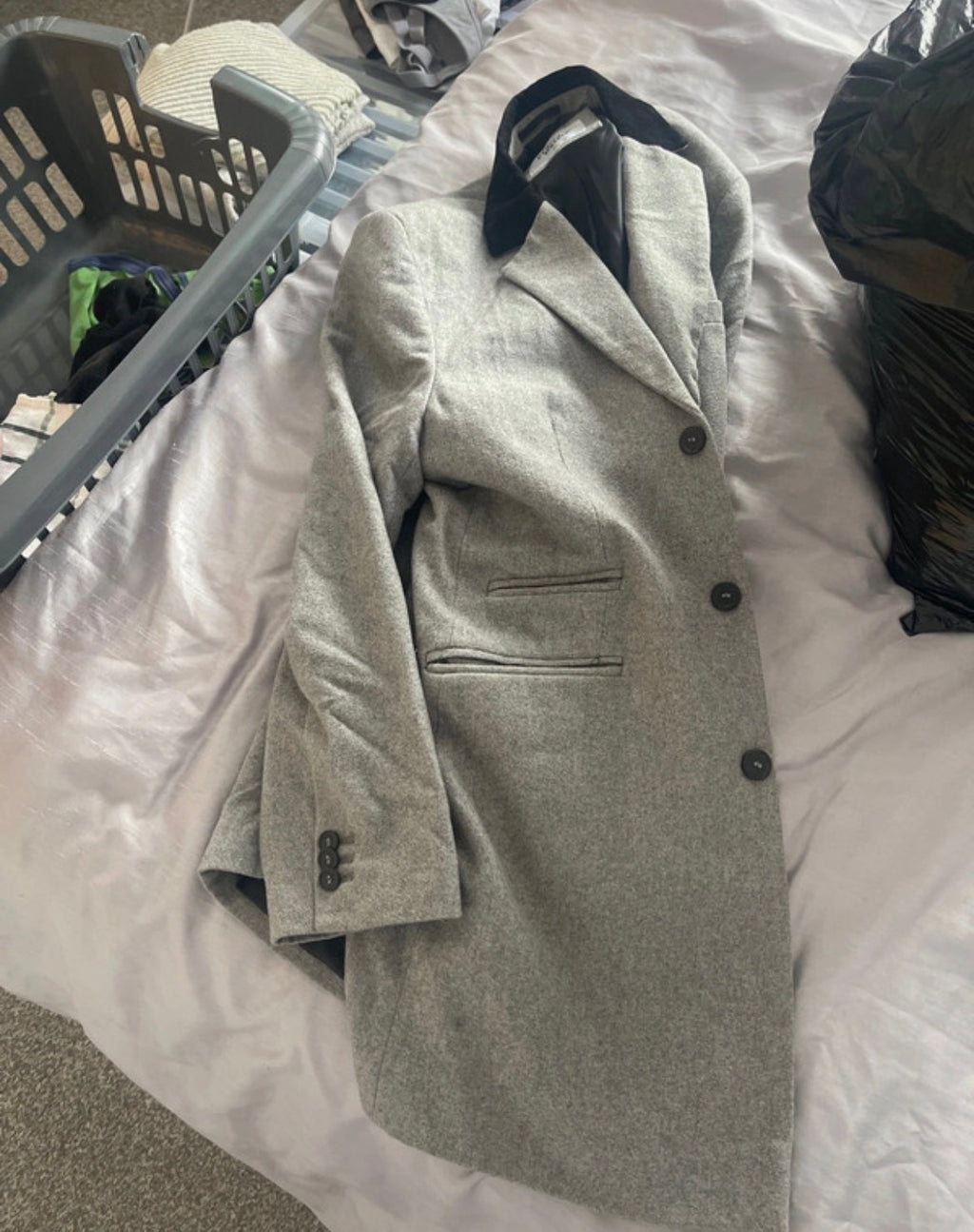 Vintage Men’s Cedar Wood State Grey Long Coat XL