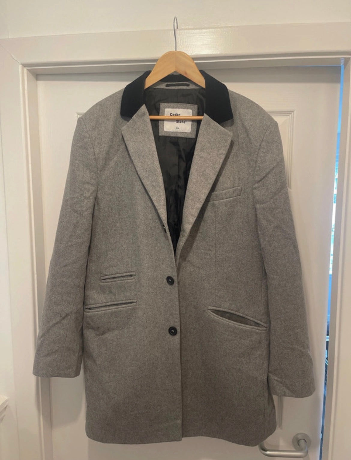 Vintage Men’s Cedar Wood State Grey Long Coat XL