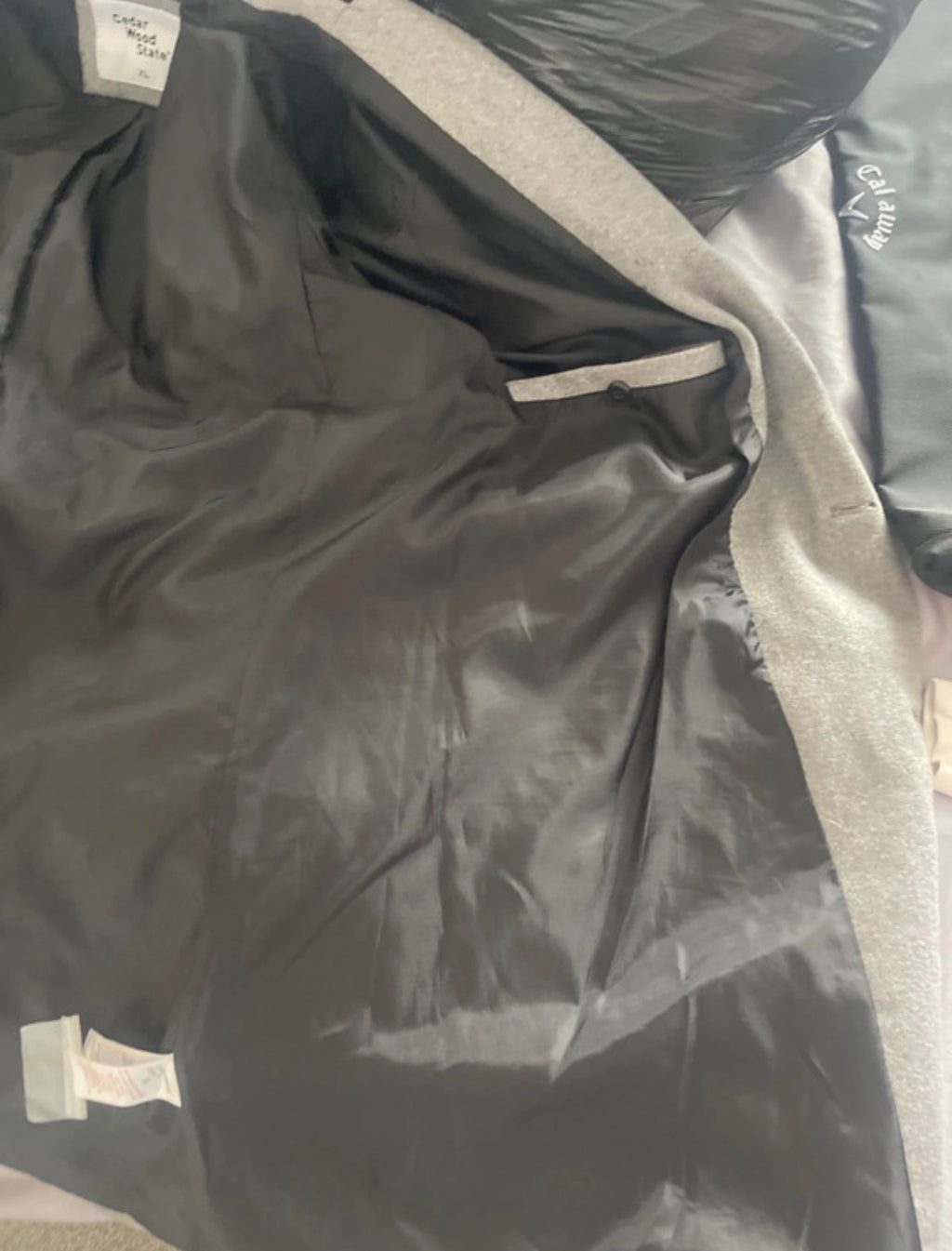 Vintage Men’s Cedar Wood State Grey Long Coat XL