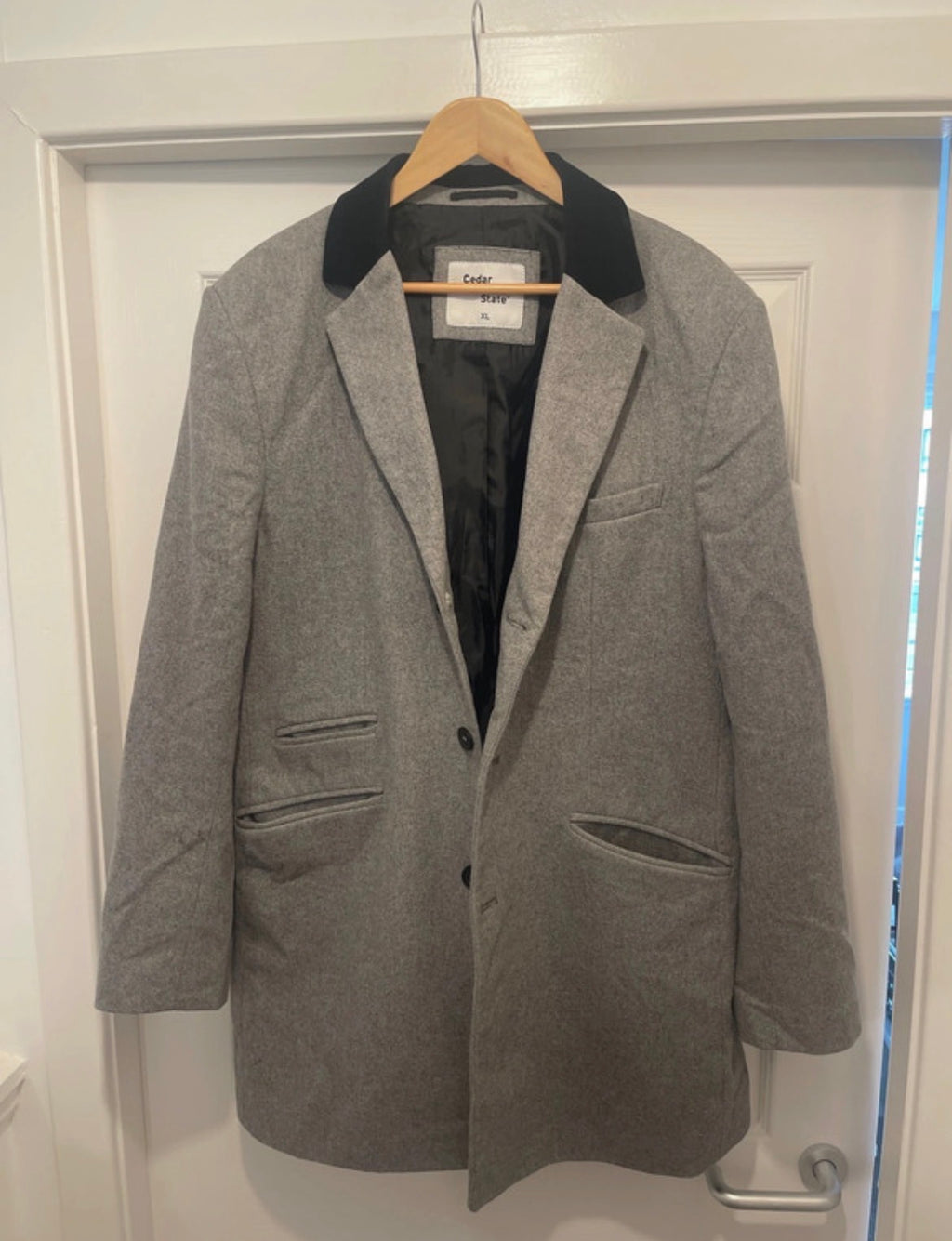 Vintage Men’s Cedar Wood State Grey Long Coat XL